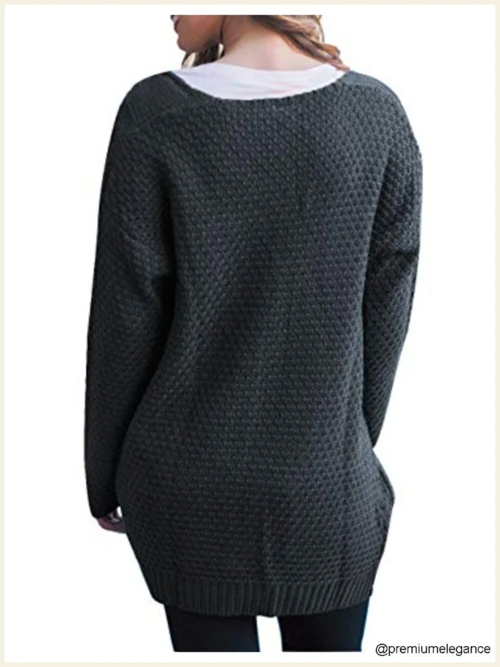 Open Front Long Sleeve Boho Boyfriend Knit Chunky Cardigan Sweater